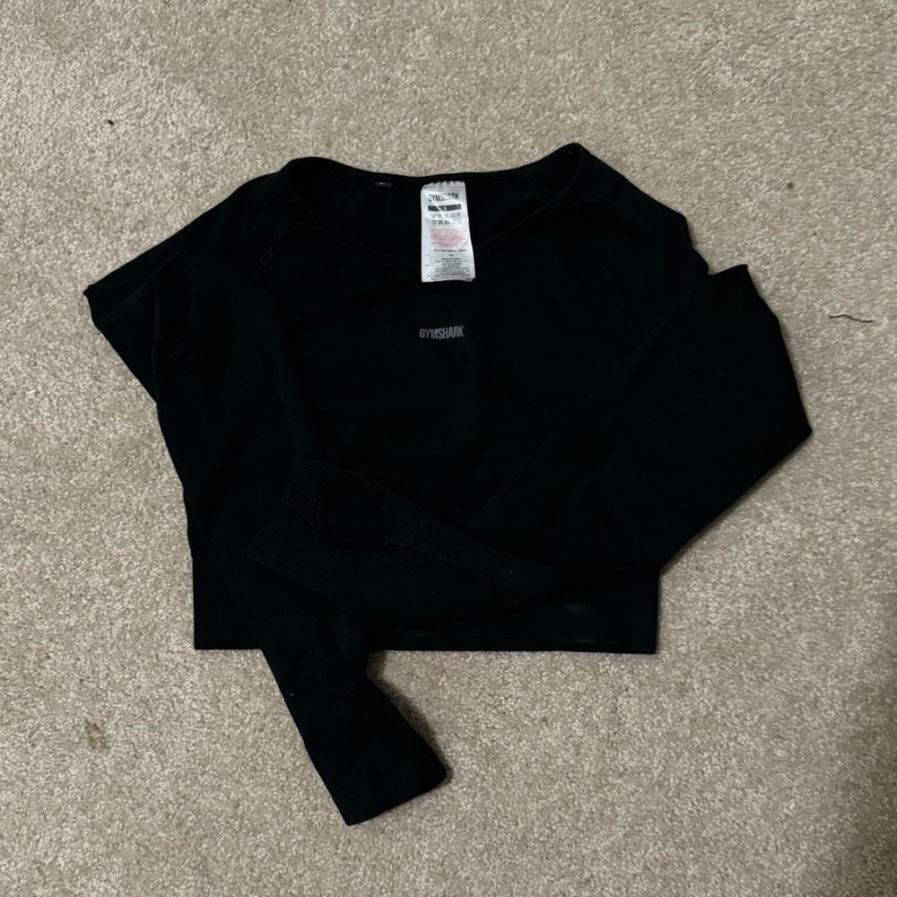 Gym shark cropped compression top size small open back